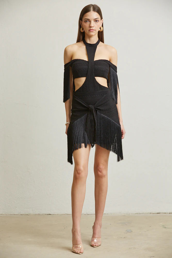 Contemporary Fringed Couture Dress